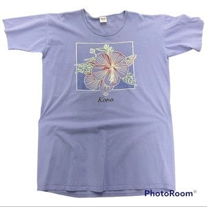 Vintage Anvil Single Stitch Kona Floral T Shirt Made in USA Size XL